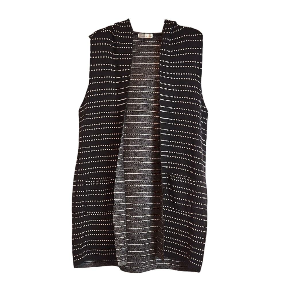 89th + Madison Black & White Dot Print Sleeveless Duster Size XL NWT, Small Flaw